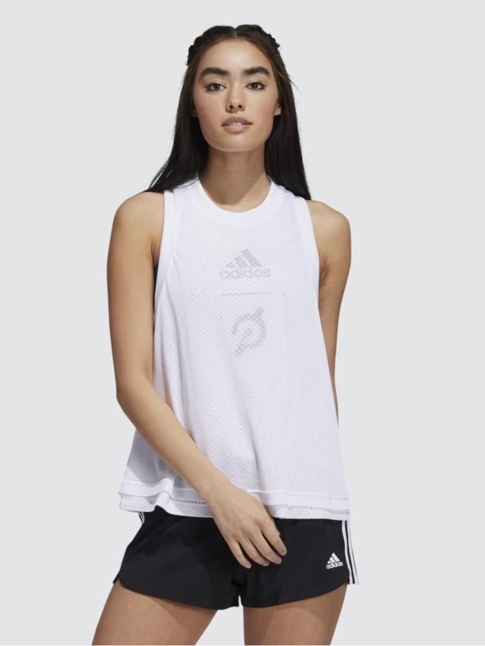 Adidas x Peloton Double Layer Mesh Tank Top  White Women’s Size Medium